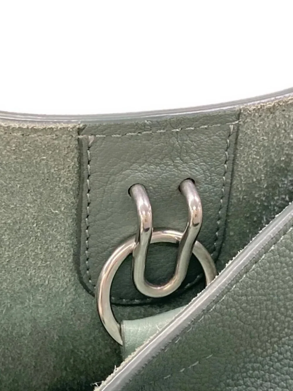 CELINE Sangle Medium 189593AH.29CN Celadon Grained Calfskin Shoulder Bag